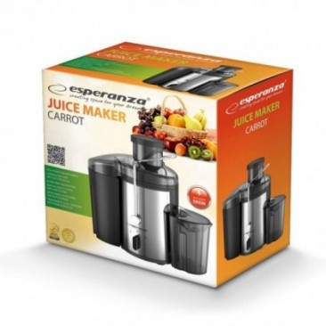 Сокоизстисквачка Esperanza EKJ002, 500W, 21000 rpm/min, 2 скорости, 0.450 ml, Система против капене, Инокс/Черен - Изображение 3
