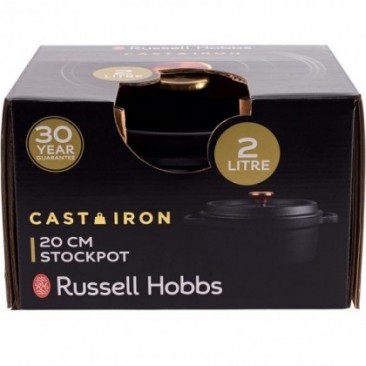 Чугунена тенджера Russell Hobbs RH02524BEU7, 24 см, 3.4 l, Индукция, Фурна до 240C, Черен - Изображение 5