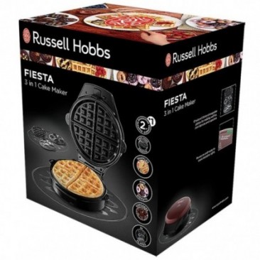 Гофретник 3в1 Russell Hobbs Fiesta 24620-56, 900w, Незалепващи плочи, Самозаключващ се капак, Бордо/черен - Изображение 2