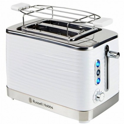 Тостер за хляб Russell Hobbs Inspire 24370-56, 1050W, 2 филии, 6 нива, Поставка за притопляне, Бял - Изображение 