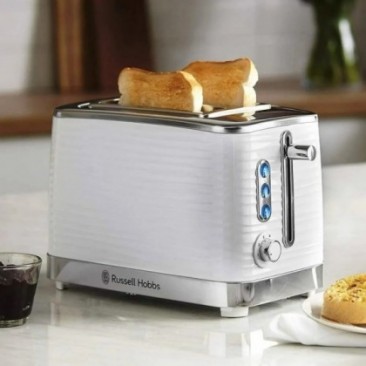 Тостер за хляб Russell Hobbs Inspire 24370-56, 1050W, 2 филии, 6 нива, Поставка за притопляне, Бял - Изображение 5