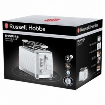 Тостер за хляб Russell Hobbs Inspire 24370-56, 1050W, 2 филии, 6 нива, Поставка за притопляне, Бял - Изображение 8