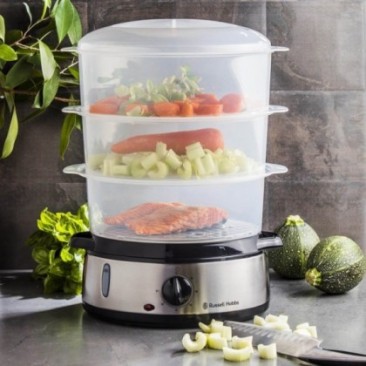 Уред за готвене на пара Russell Hobbs 19270-56, 800W, 3 нива, 9 литра, Таймер 60 мин, Инокс - Изображение 2