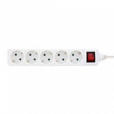 Разклонител с ключ Xmart GNB-05K, 5 гнезда, 5.0 м, Бял
 - Изображение 1