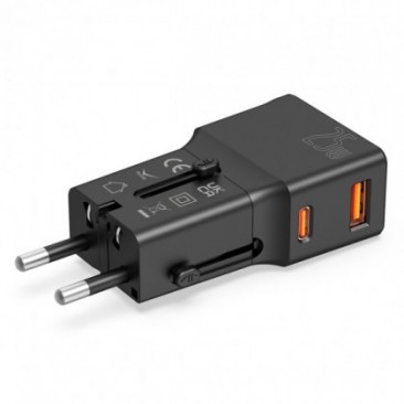 Бързо Зарядно устройство с преходници за различни стандарти Xmart G525, 25W PD, Черно - Изображение 2