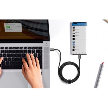 Кабел за бързо зареждане 100W USB A към USB 3.1 Type C 6A черен 1м - Изображение 4