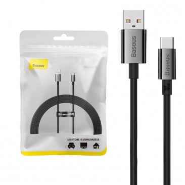 Кабел за бързо зареждане 100W USB A към USB 3.1 Type C 6A черен 1м - Изображение 1