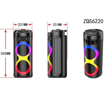 Тонколона караоке ZQS-6220 преносима - Изображение 4