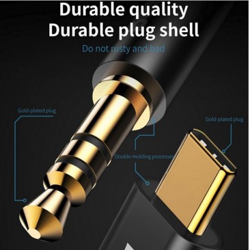 Кабел Baseus - CAM01-01 USB Type-C мъжки към 3,5 мм мъжки AUX аудио кабел M01 - Изображение 3