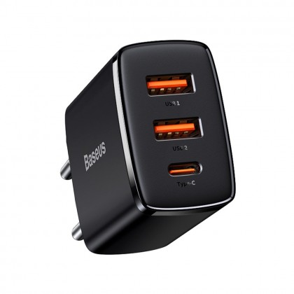 Бързо зарядно устройство 2xUSB A / USB Type C 30W CCXJ-E01 BASEUS - Изображение 