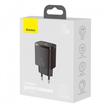 Бързо зарядно устройство USB A / USB Type C 20W CCXJ-B01 BASEUS - Изображение 4