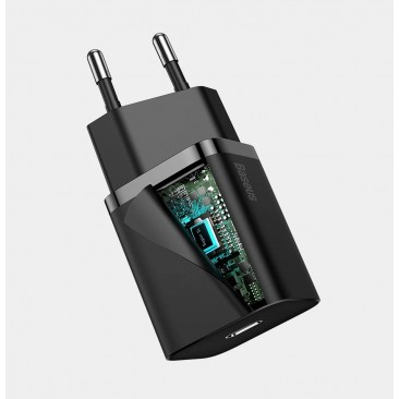 Бързо зарядно устройство USB Type C 20W CCSUP-B01 BASEUS black - Изображение 2