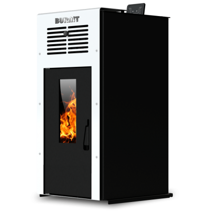Пелетна камина BURNIT AMBIENT DUO Swan white 13kW - Изображение 