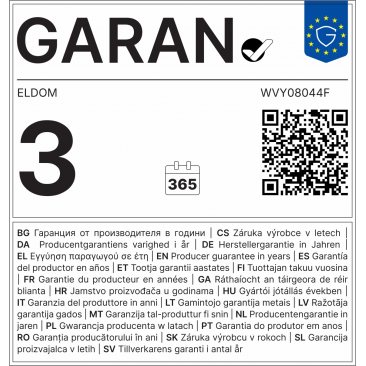 Бойлер Eldom Style 80 WVY08044F, 77 л, 3 kW, вертикален, емайлиран, голям диаметър, механично управление - Изображение 2