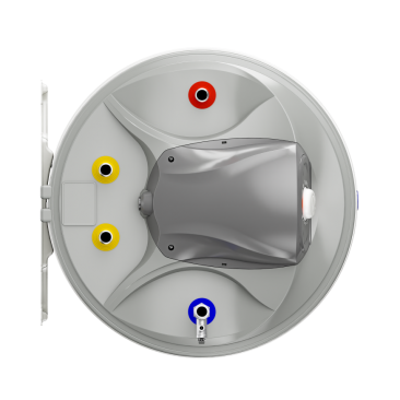 Комбиниран бойлер Eldom 80 WHF08046FLSL, 76 л, 2 kW, хоризонтален, емайлиран, с 1 лява серпентина, механично управление - Изображение 3