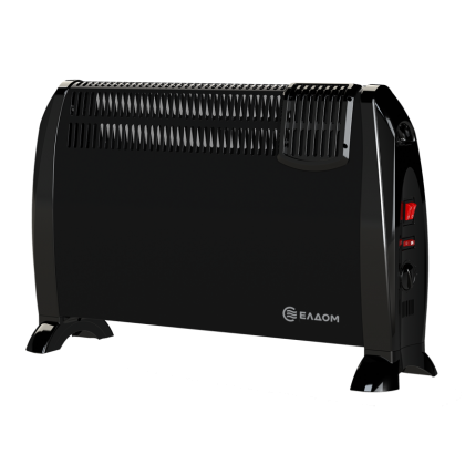 Подов конвектор Eldom CFV2000BL, 2000 W, с вентилатор, 3 степени на мощност, механично управление, черен, 16–22 м² - Изображение 